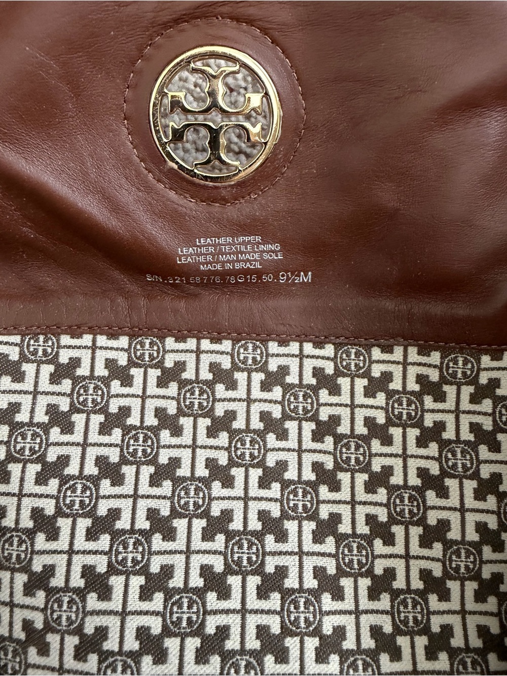 Tory Burch Chestnut Brown Tall Leather Riding Boots with Logo Medallion 9.5 - Picture 10 of 10